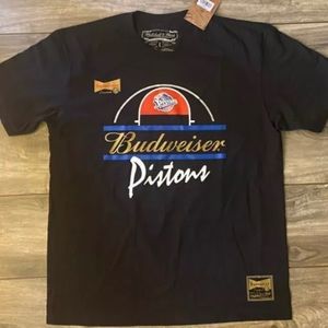 NWT NBA Hardwood Classics Detroit Pistons x Budweiser shirt
